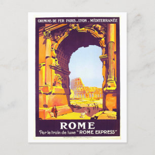 Cartão Postal Vintage 1921 Roma, Itália, Poster de viagens