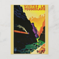 Vintage 1930s Visit Yugoslavia Tourist Travel Art