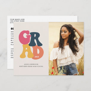 Cartão Postal Vintage 1970s Typografia Graduação de Fotos