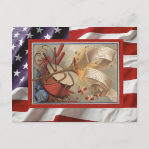 Cartão Postal Vintage 4 de julho, Celebração