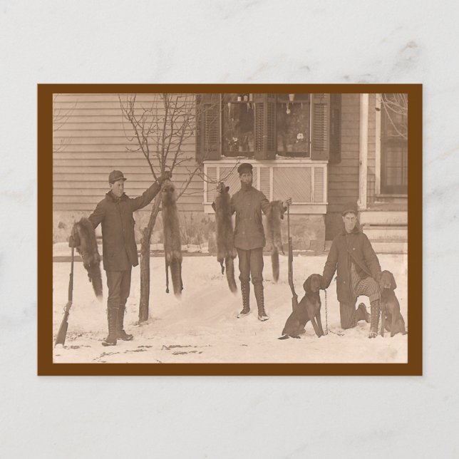 Cartão Postal Vintage A Hunting Nós Iremos (Frente)