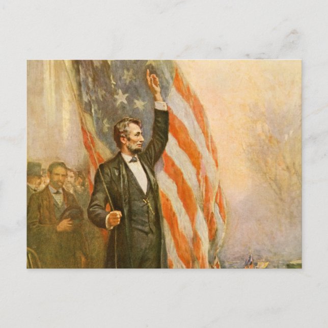 Cartão Postal Vintage Abe Lincoln Presidente Americano Independe (Frente)