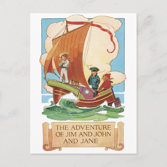 Cartão postal Vintage Ad - Jim, John & Jane (Frente)