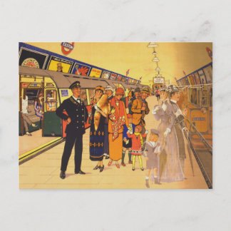 Cartão Postal Vintage Advertising Poster Para Londres Undergroun