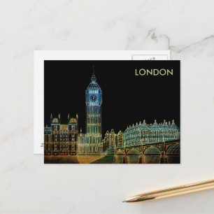 Cartão Postal Vintage Advertising Viagem Guide to London England