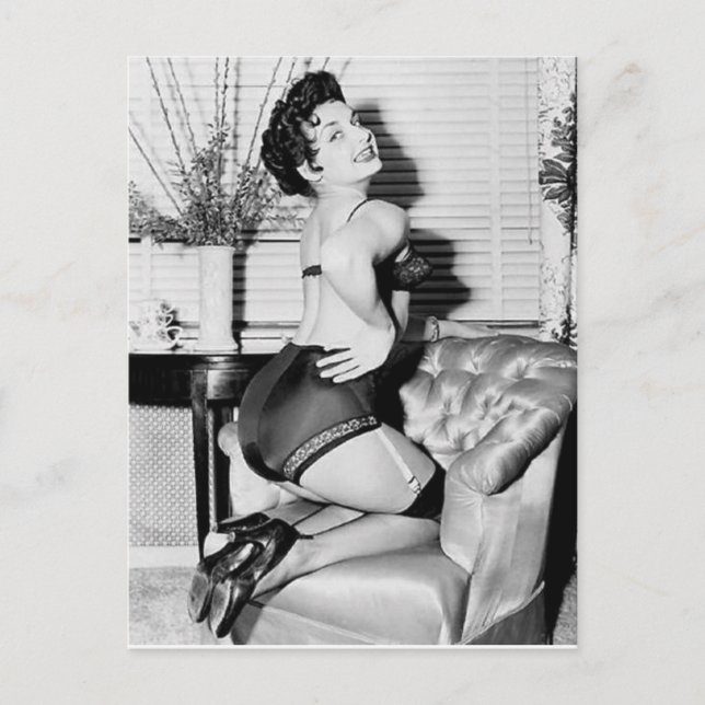 Cartão Postal Vintage afixar foto da garota (Frente)