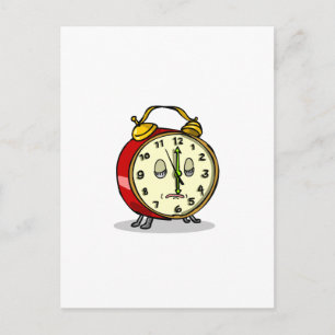 Cartão Postal Vintage Alarm Clock Sleeping Cartoon