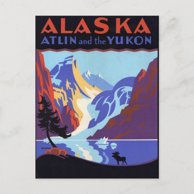 Cartão Postal Vintage Alaska (Frente)