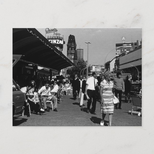 Cartão Postal Vintage Alemanha Berlim kurfürstendamm avenue (Frente)