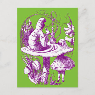 Cartão Postal Vintage Alice no Centipede Maravilha
