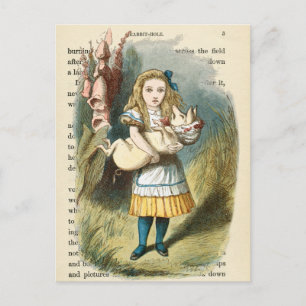 Cartão postal Vintage Alice no País das Maravilh