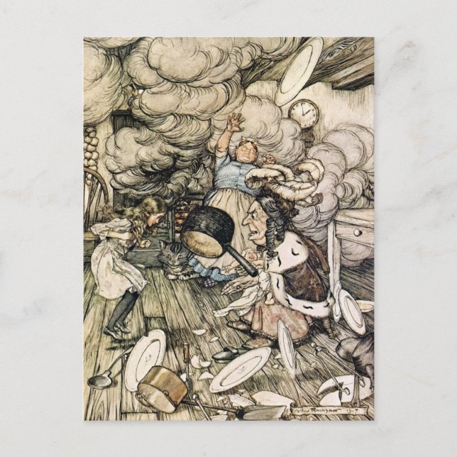 Cartão postal Vintage Alice no País das Maravilhas (Frente)