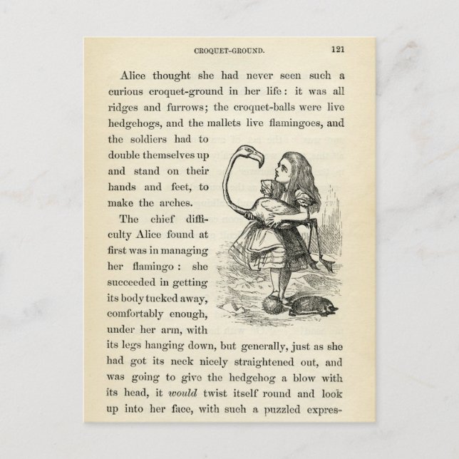 Cartão postal Vintage Alice no País das Maravilhas (Frente)