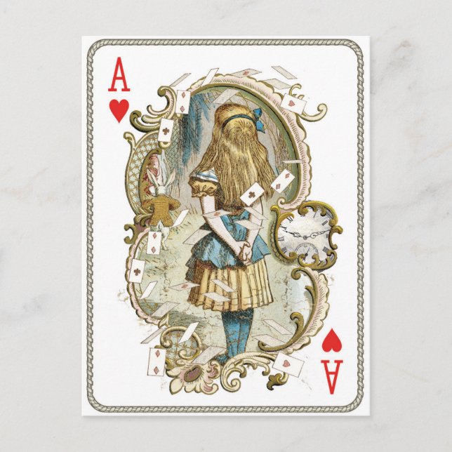 Cartão postal Vintage Alice no País das Maravilhas (Frente)