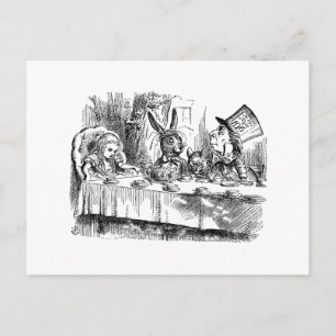 Cartão Postal Vintage Alice no País das Maravilhas da festa do 