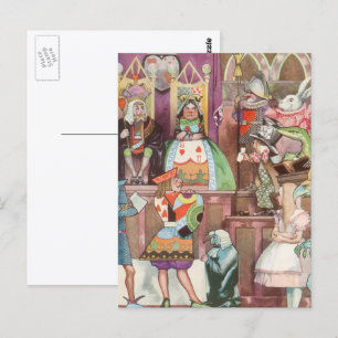 Cartão Postal Vintage Alice no País das Maravilhas, Rainha dos