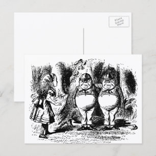 Cartão Postal Vintage Alice no País das Maravilhas, Tweedledum 
