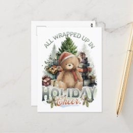 Cartão Postal Vintage All Wrapped Up Holiday