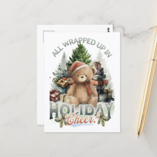 Cartão Postal Vintage All Wrapped Up Holiday