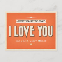 Vintage Ama Seu Cartão-Postal Laranja