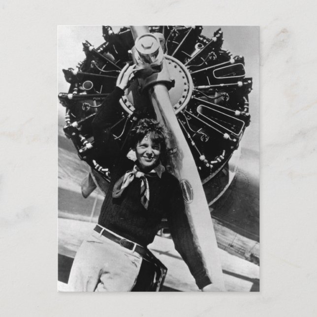 Cartão Postal Vintage Amelia Earhart Foto (Frente)