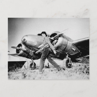 Cartão Postal Vintage Amelia Earhart Foto