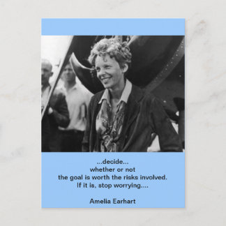 Cartão Postal Vintage Amelia Earhart Foto Retrato