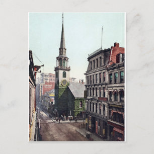 Cartão Postal Vintage America, Old South Church Boston c1900