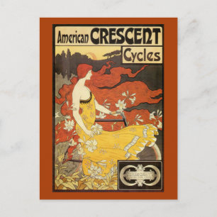 Cartão Postal Vintage American Crescent Cycle Advertiment