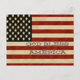 Cartão Postal Vintage American Flag GIFTS