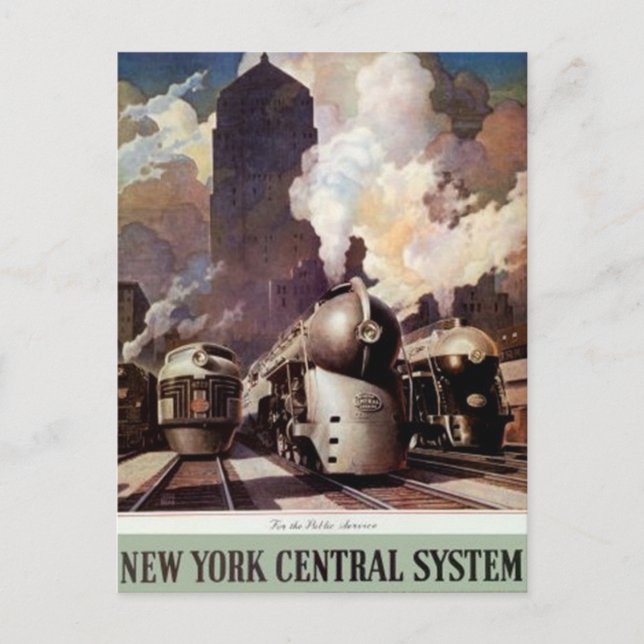 Cartão Postal Vintage American Rail, EUA - (Frente)