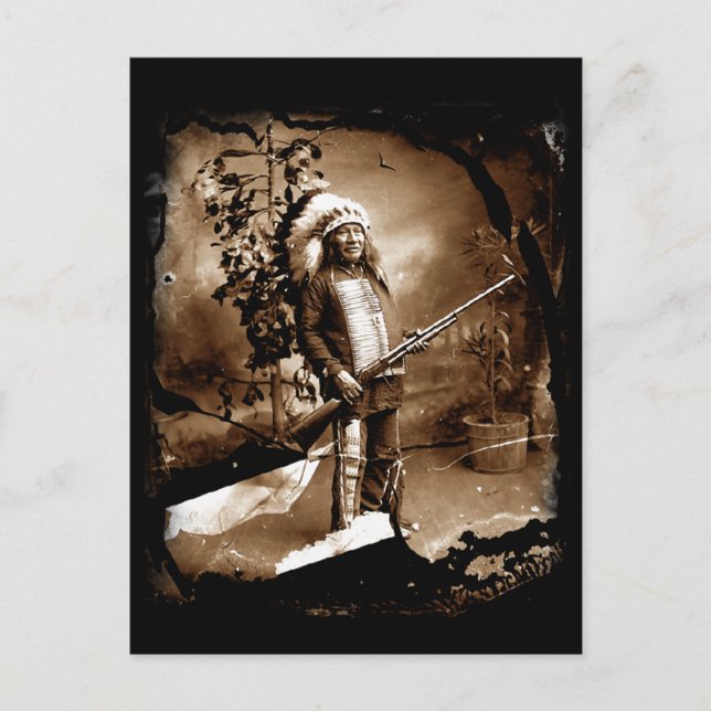 Cartão postal Vintage Americano Nativo (Frente)