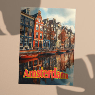 Cartão Postal Vintage Amsterdam Netherlands Viagem