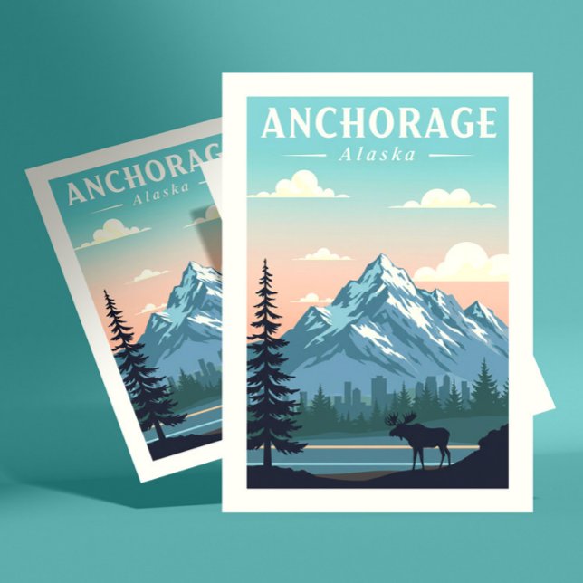 Cartão Postal Vintage Anchorage Alaska (Criador carregado)