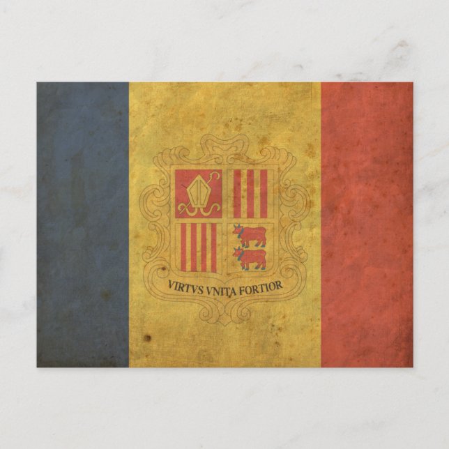 Cartão Postal Vintage Andorra Flag (Frente)