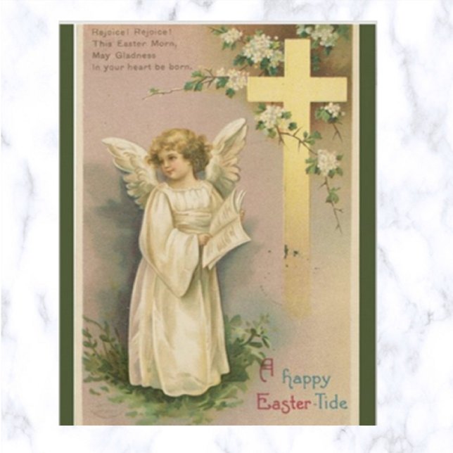 Cartão postal Vintage Angel e Cross Páscoa (Criador carregado)