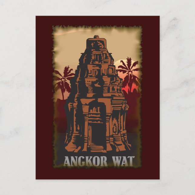 Cartão Postal Vintage Angkor Wat (Frente)