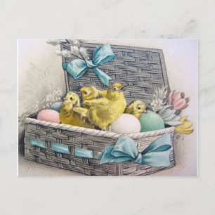 Cartão Postal Vintage Animais Lindos Páscoa