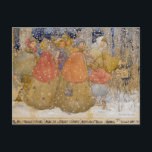 Cartão Postal Vintage Annie French "Christmas Caroling"<br><div class="desc">Soft e romântico,  este cartão-postal celebra a beleza da estação. Esta ilustração antiga é de Annie French e a legenda diz "Eu desejo-lhe Feliz Natal e um Feliz ano novo."</div>
