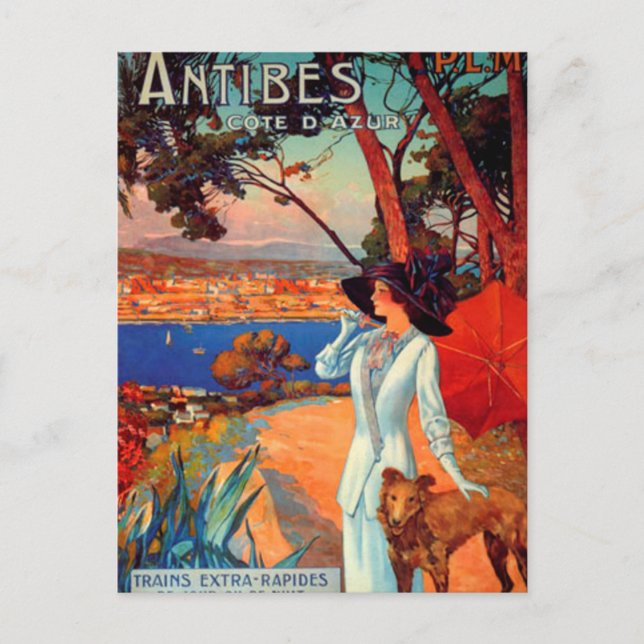 Cartão postal Vintage Antibes Cote D'Azur (Frente)