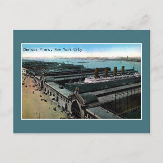 Cartão Postal Vintage antiga Chelsea Piers Nova Iorque