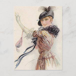 Cartão Postal Vintage Antique Flappers, Retratos de Mulheres,