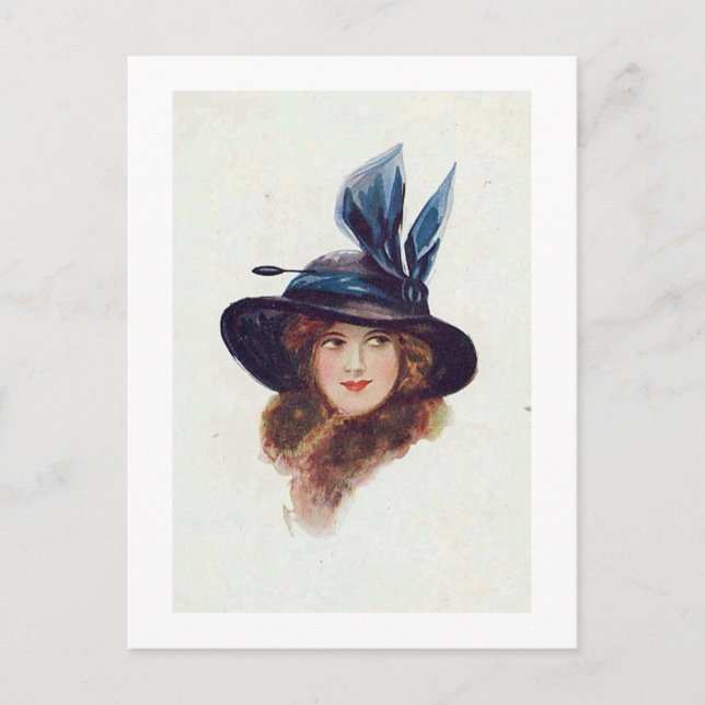 Cartão Postal Vintage Antique Flappers, Retratos de Mulheres, (Frente)