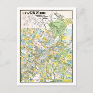 Cartão postal Vintage/Antique Map do Viagem de Los