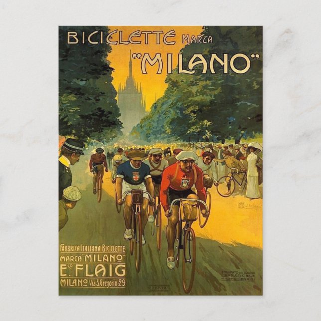 Cartão Postal Vintage - Anúncio Bicicleta Italiano (Frente)