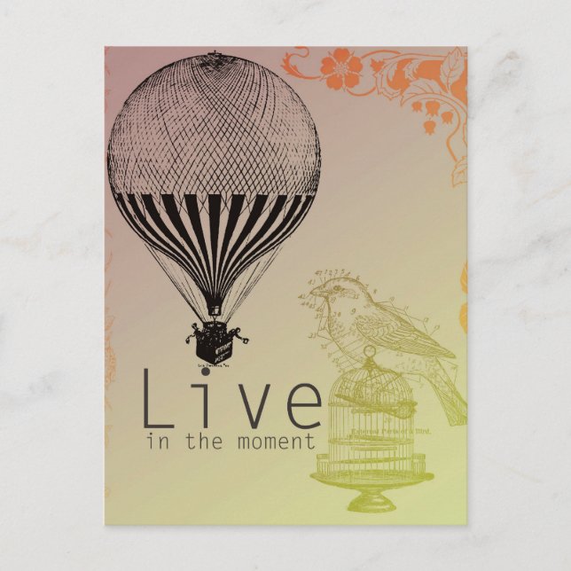 Cartão Postal Vintage ao vivo no momento (Frente)