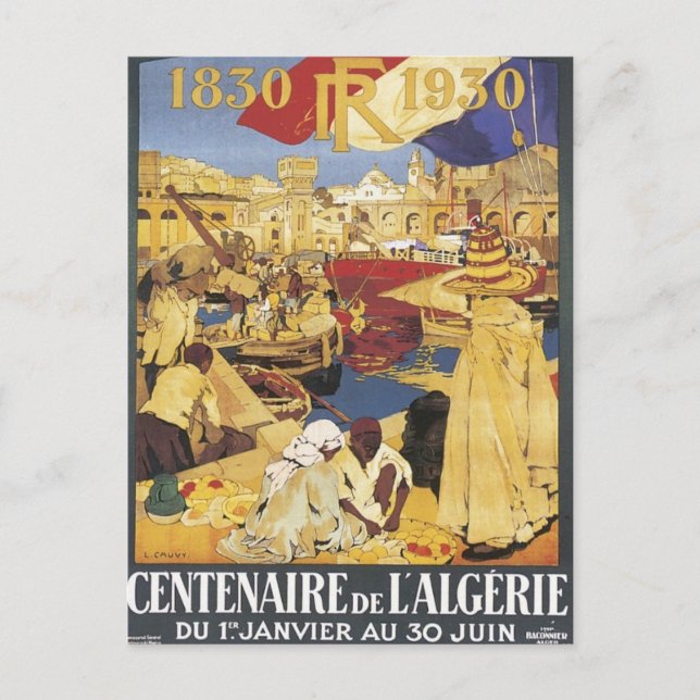Cartão Postal Vintage Argélia Centenaire (Frente)