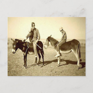 Cartão Postal Vintage Argélia Explorações em um burro