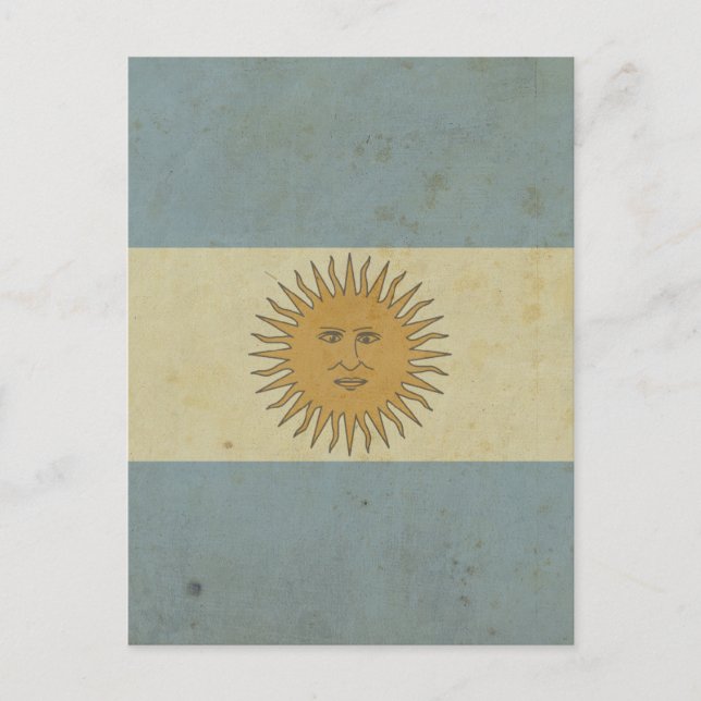 Cartão Postal Vintage Argentina Flag (Frente)