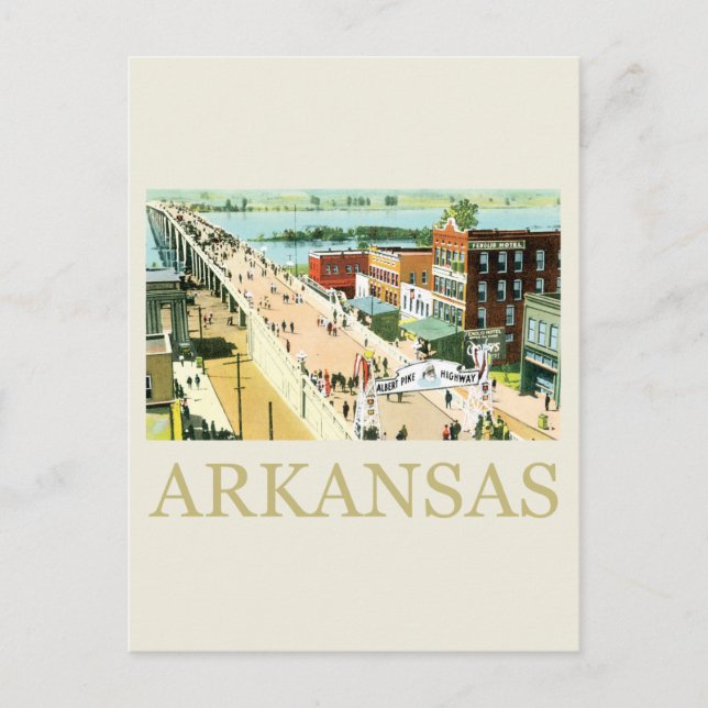 Cartão Postal Vintage Arkansas (Frente)